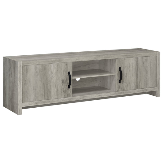 Burke 2-door Engineered Wood 71-inch TV Stand Grey Driftwood