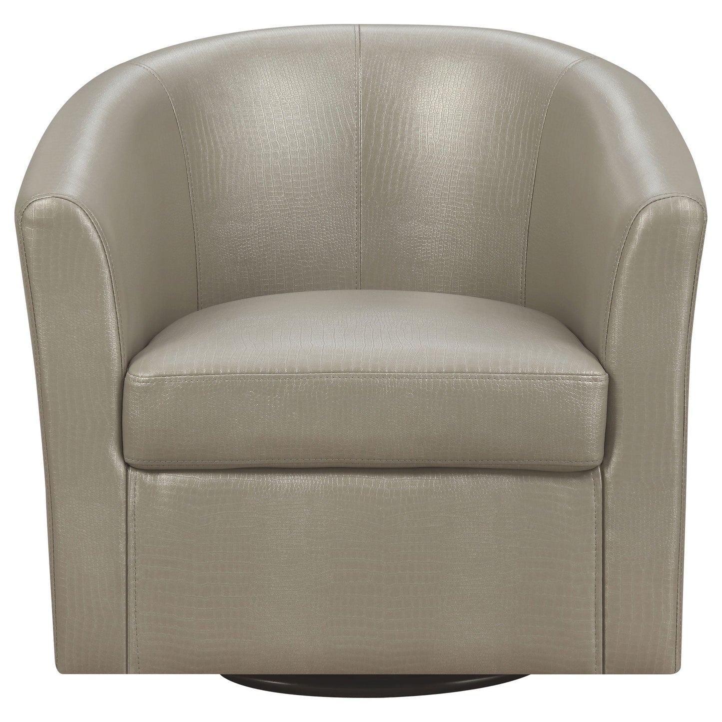 Turner Upholstered Barrel Back Swivel Chair Champagne