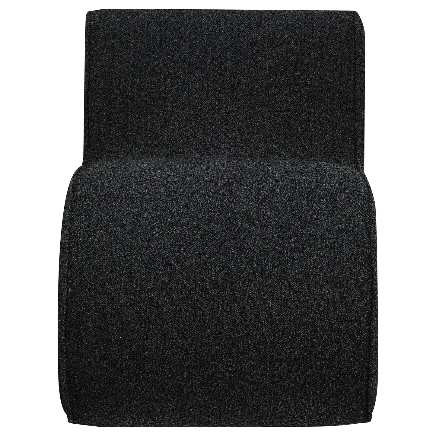 Ronea Boucle Upholstered Armless Curved Chair Charcoal