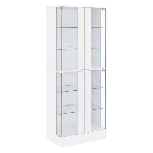 Cabra 4-door LED Curio Display Cabinet White High Gloss