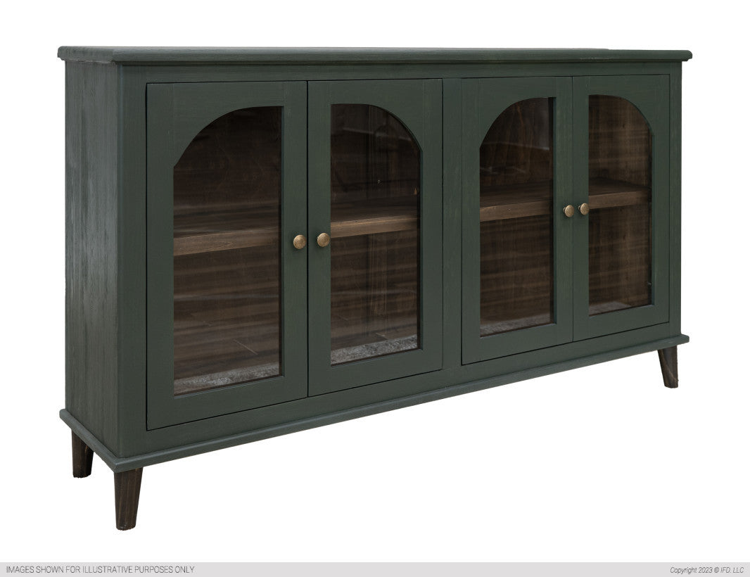 4 Glass Doors, Green Console.