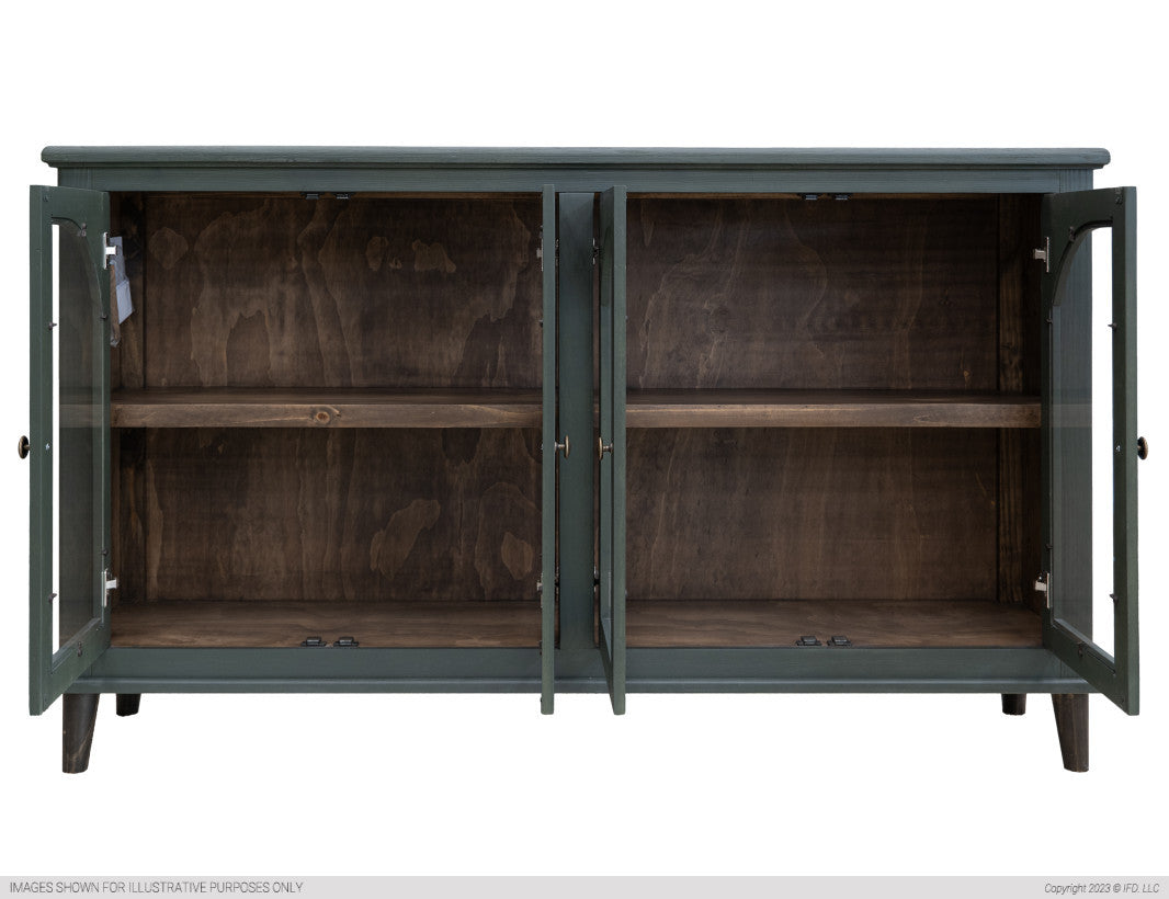 4 Glass Doors, Green Console.
