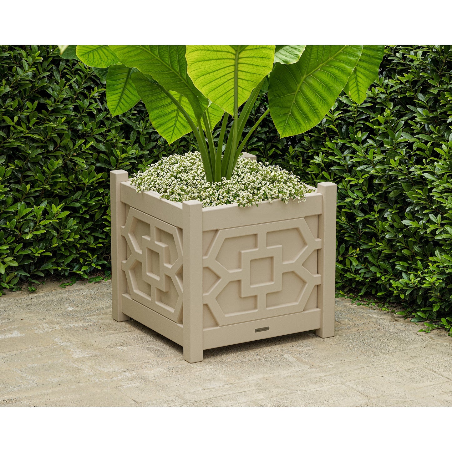 POLYWOOD Chinoiserie Large Square Planter Box