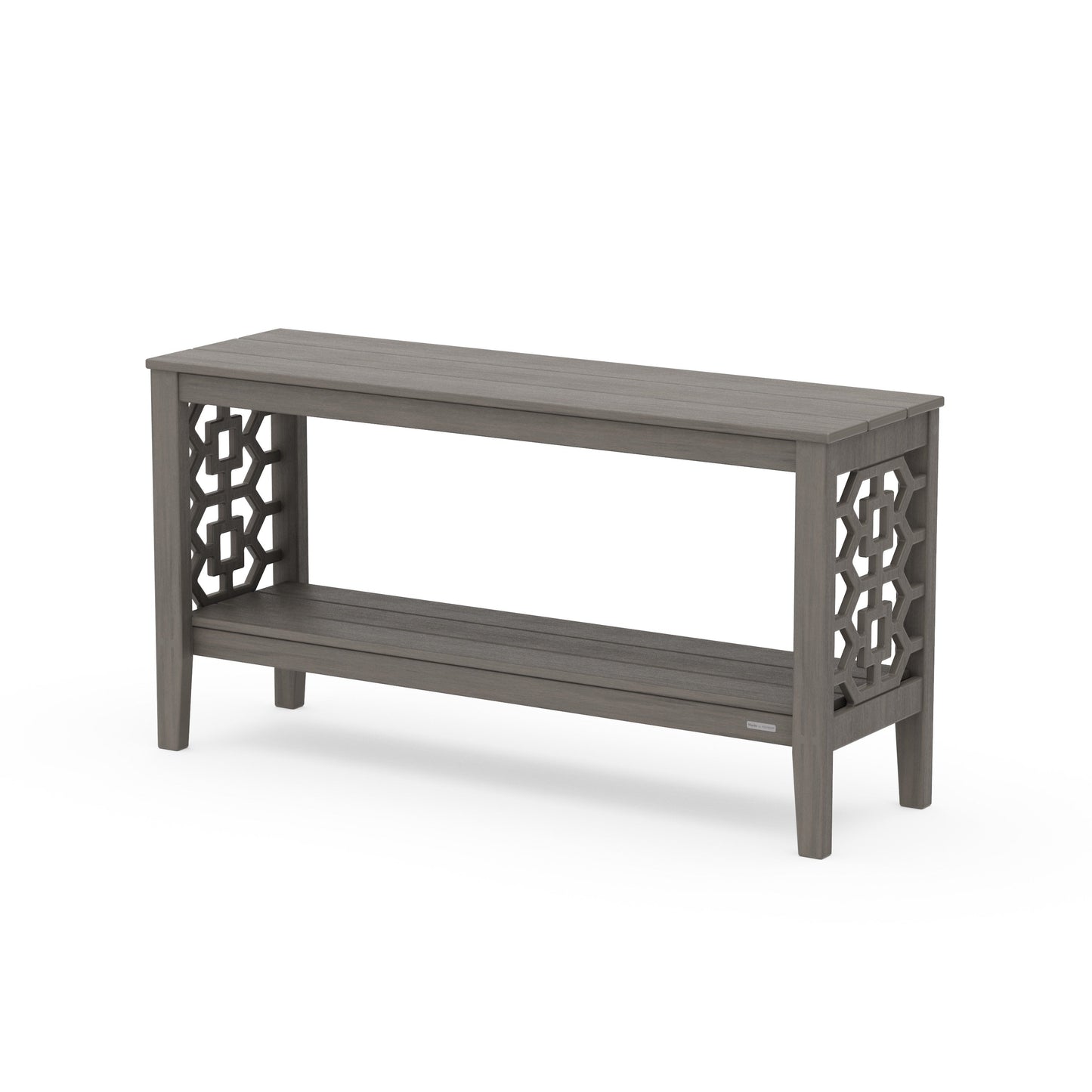 POLYWOOD Chinoiserie 56" Console Table — Driftwood