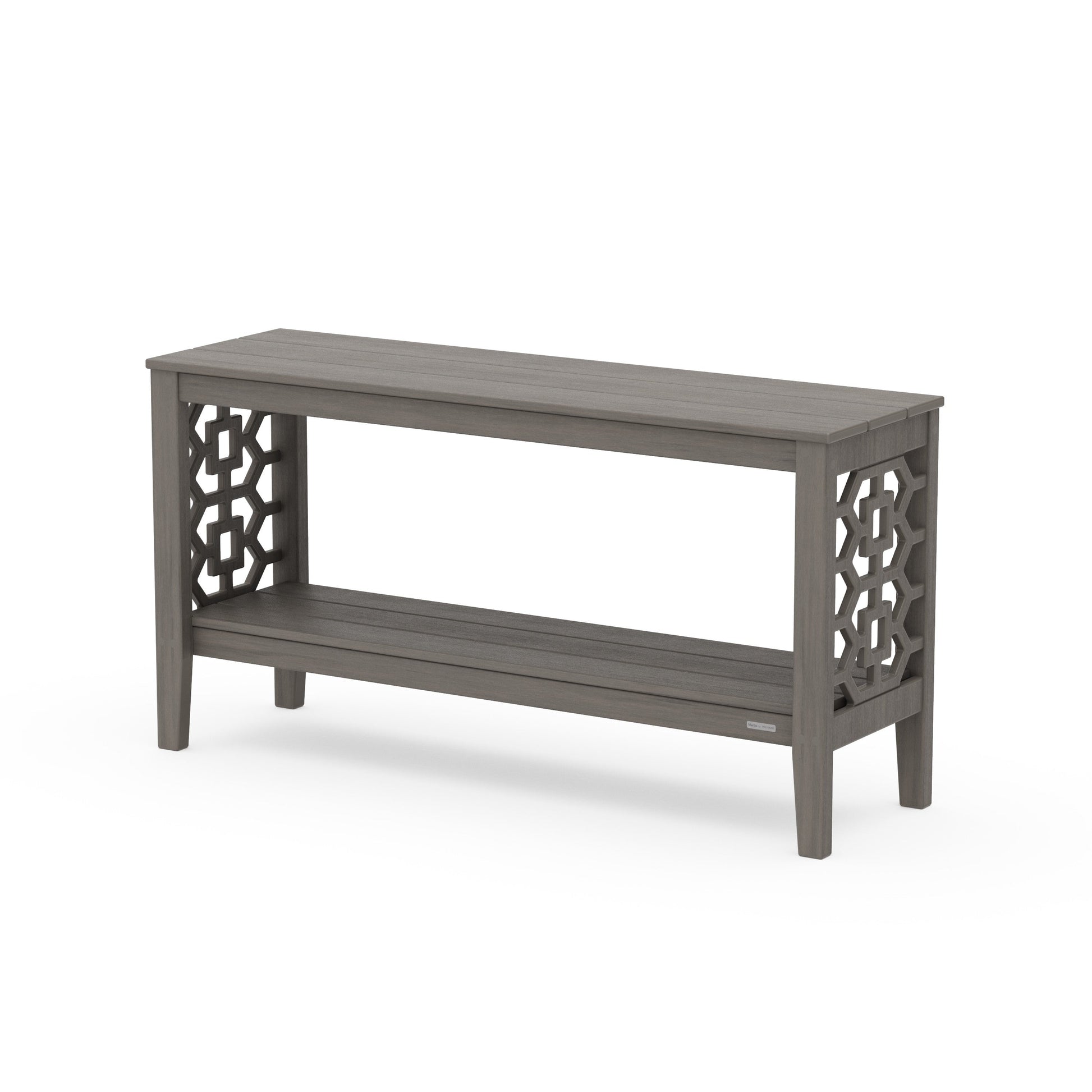 POLYWOOD Chinoiserie 56" Console Table — Driftwood