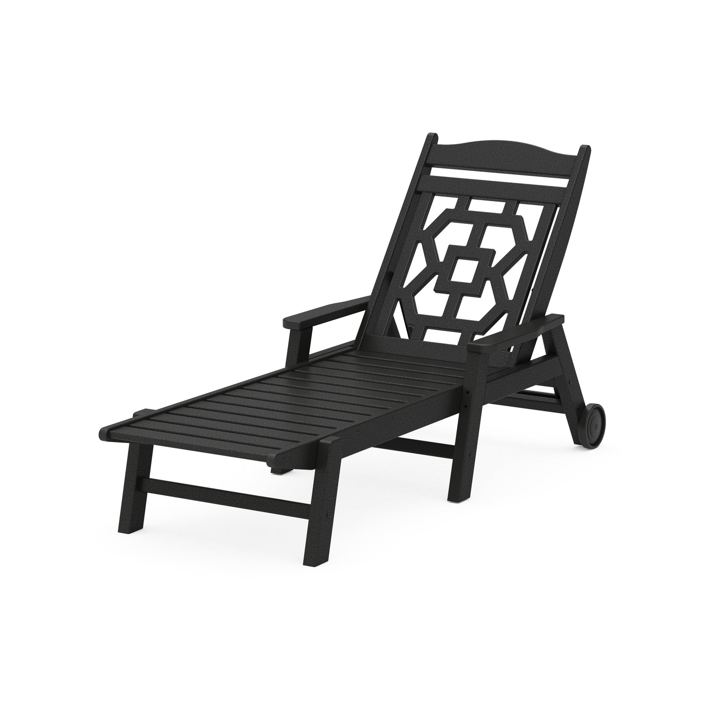 POLYWOOD Chinoiserie Chaise Lounge — Black