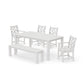 POLYWOOD Chippendale 6-Piece Parsons Dining Set with Bench — Vintage White