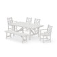 POLYWOOD Chippendale 6-Piece Rustic Farmhouse Dining Set With Bench — Vintage White