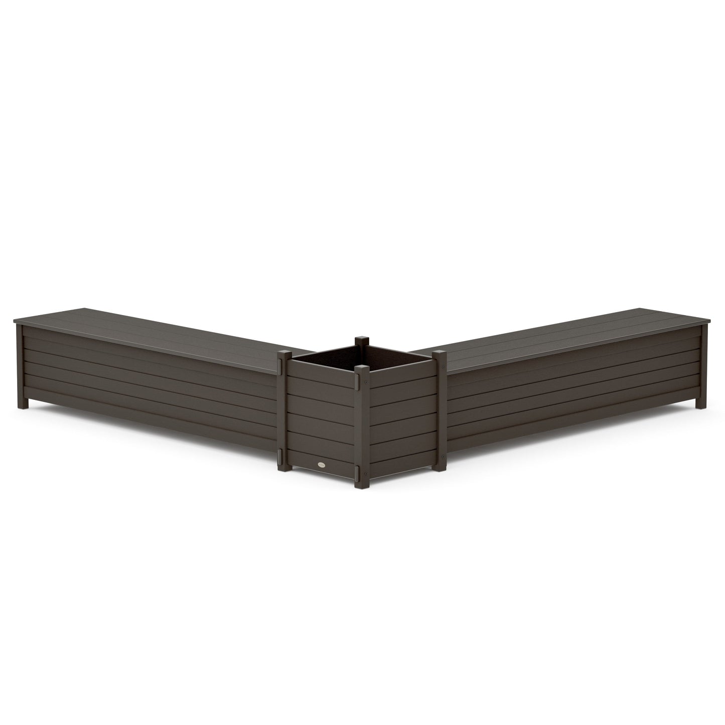 POLYWOOD 72" Nautical L- Shaped Planter Storage Bench Set- Large — Vintage Coffee