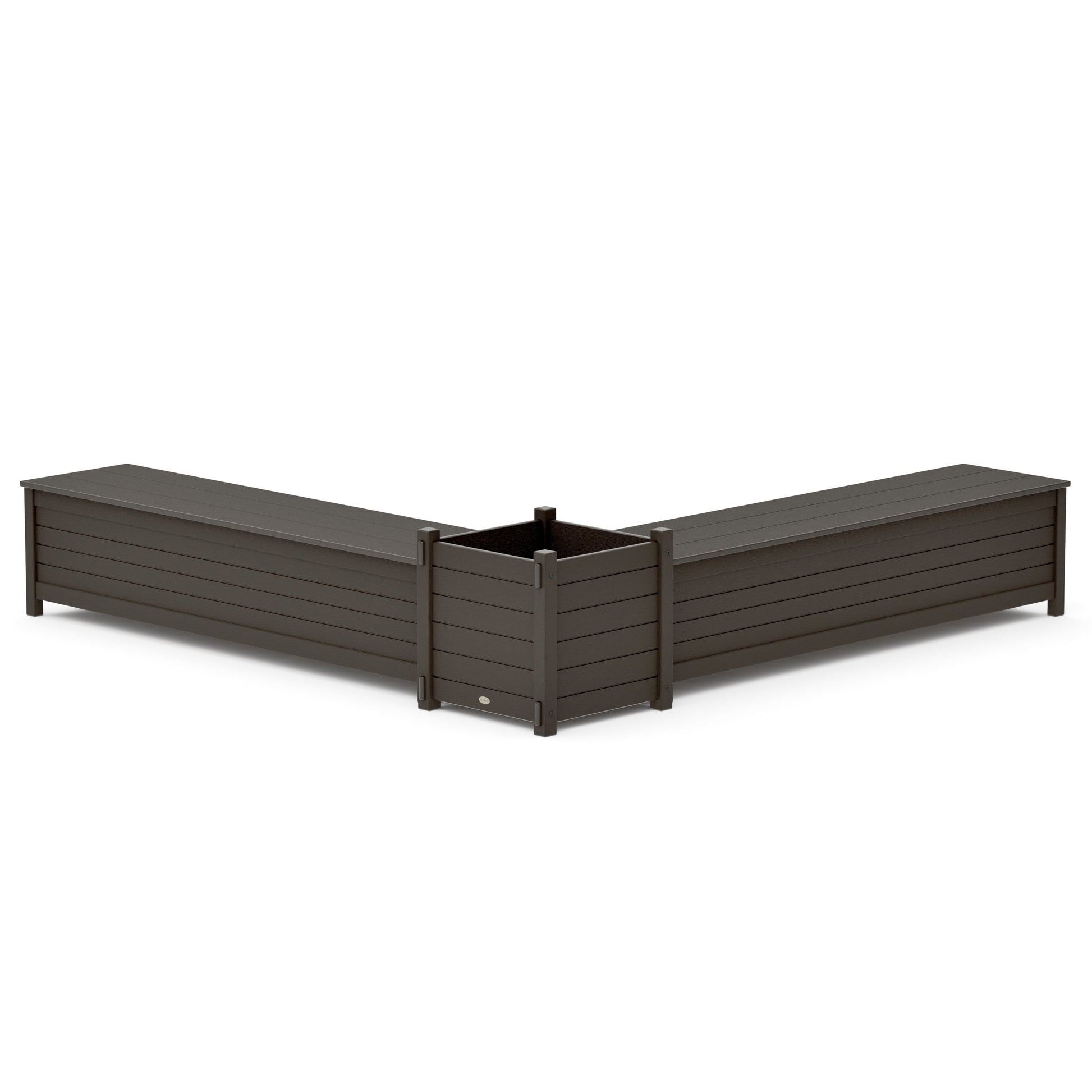 POLYWOOD 72" Nautical L- Shaped Planter Storage Bench Set- Large — Vintage Coffee