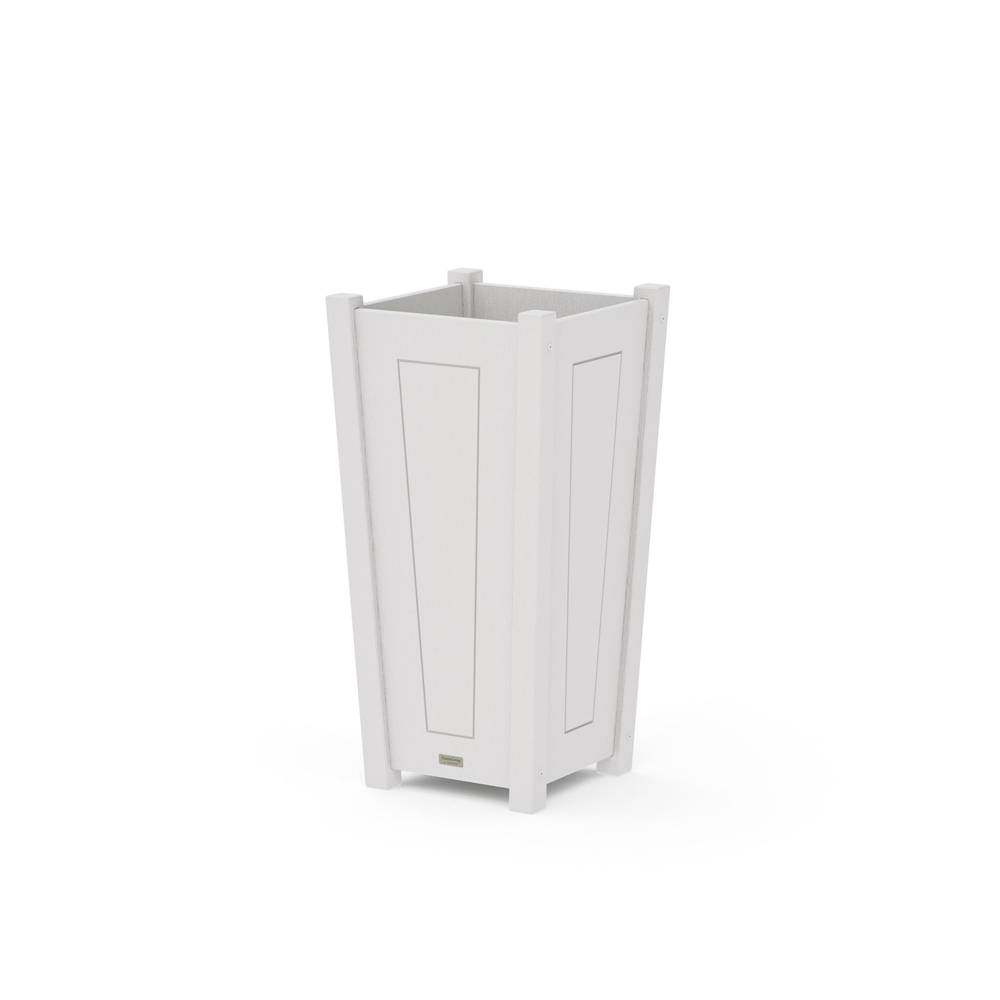 POLYWOOD Country Living Tapered Square Planter Box — Vintage White