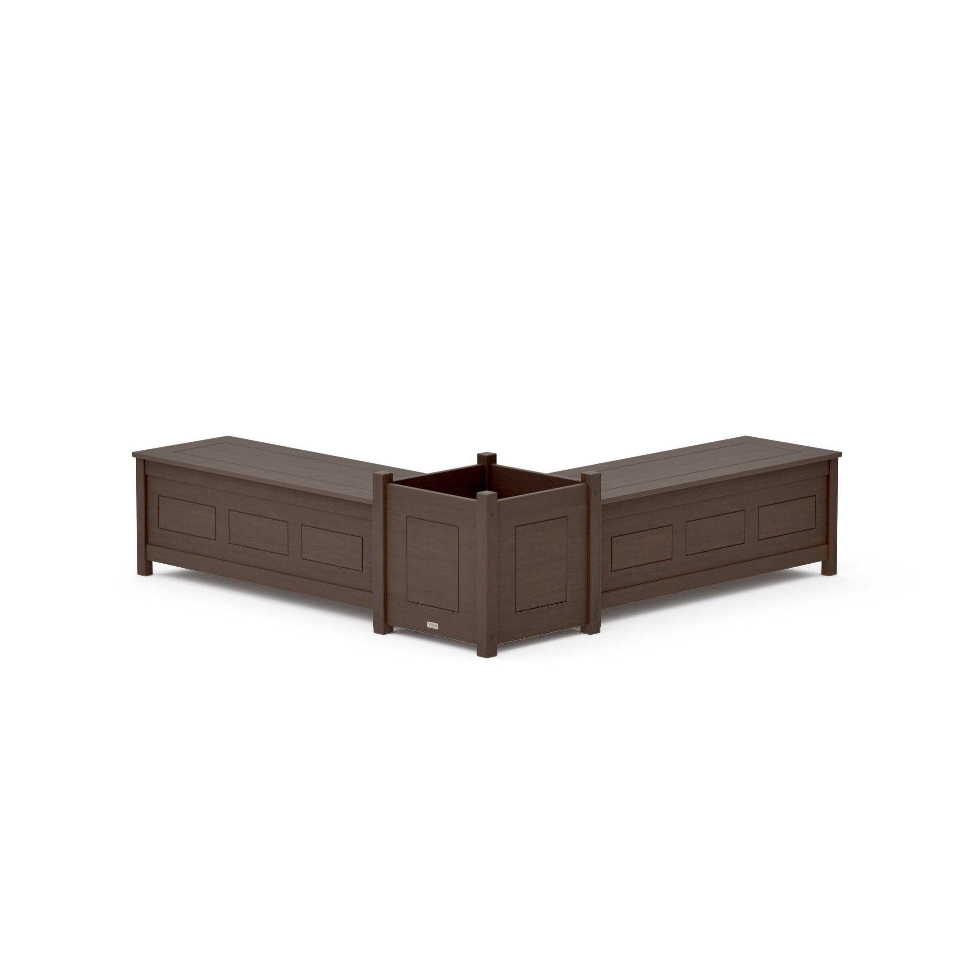 POLYWOOD 48" Country Living L- Shaped Planter Storage Bench Set- Large — Kona