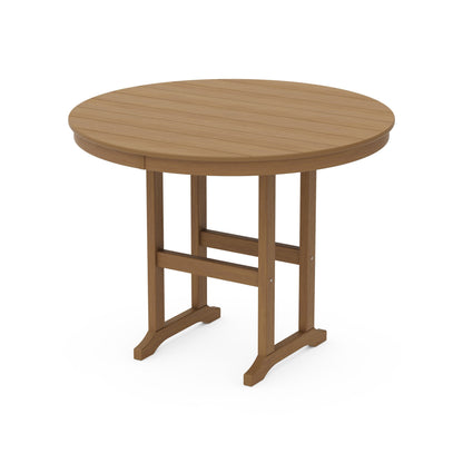 POLYWOOD 48" Round Farmhouse Counter Table — Natural