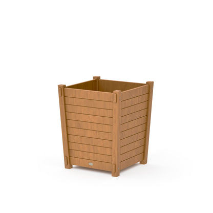 POLYWOOD Nautical Large Tapered Square Short Planter Box — Natural