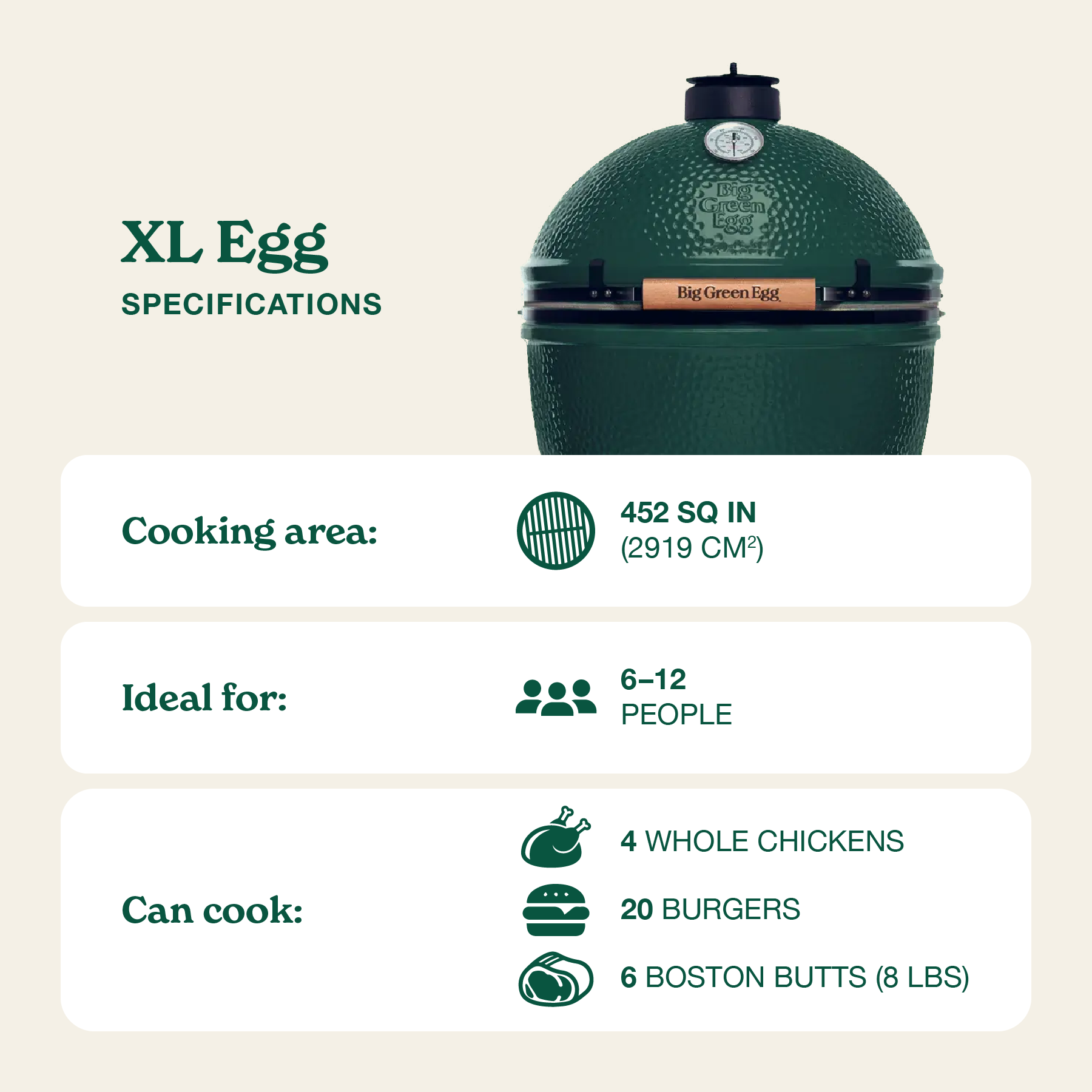 XL Big Green Egg in Nest Package
