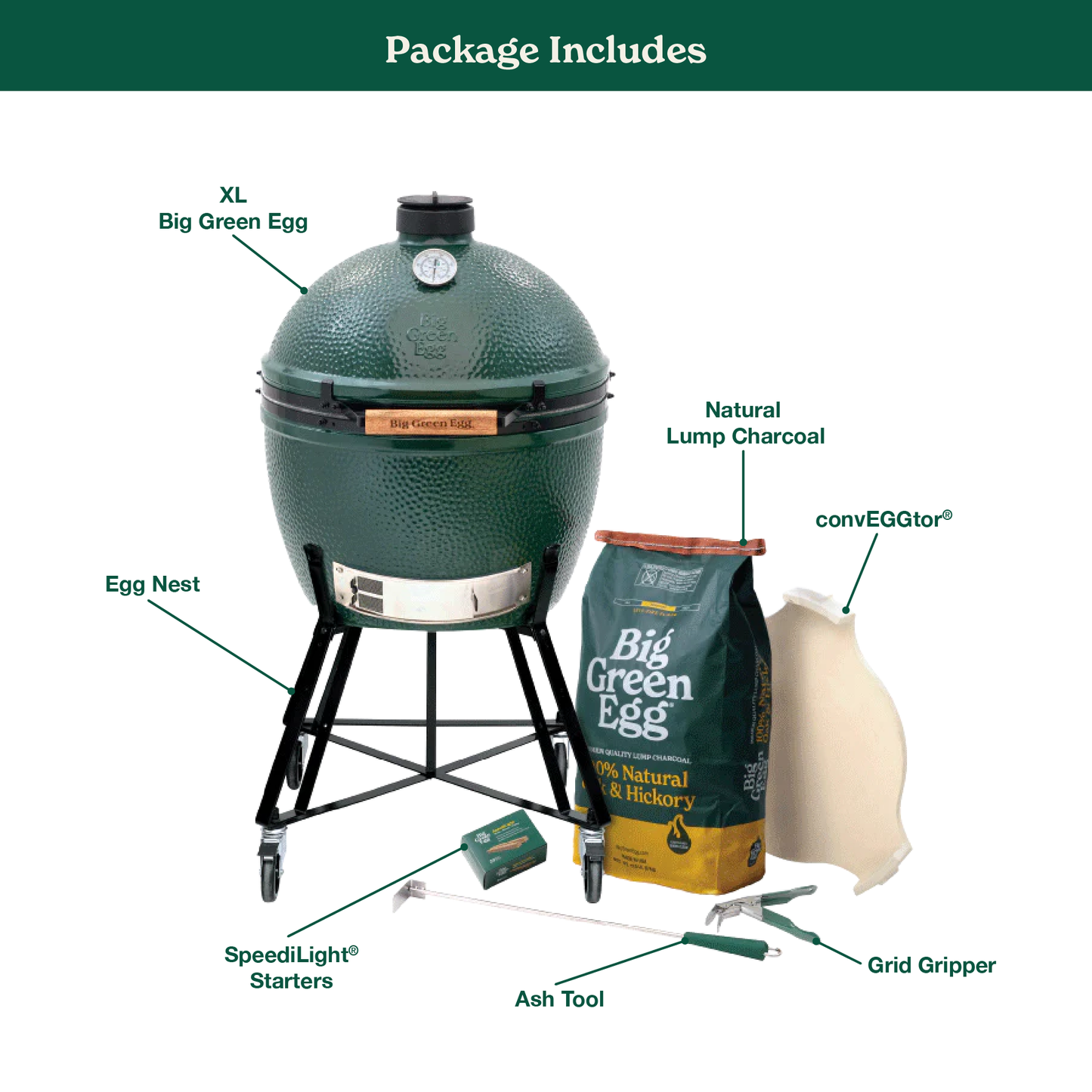 XL Big Green Egg in Nest Package