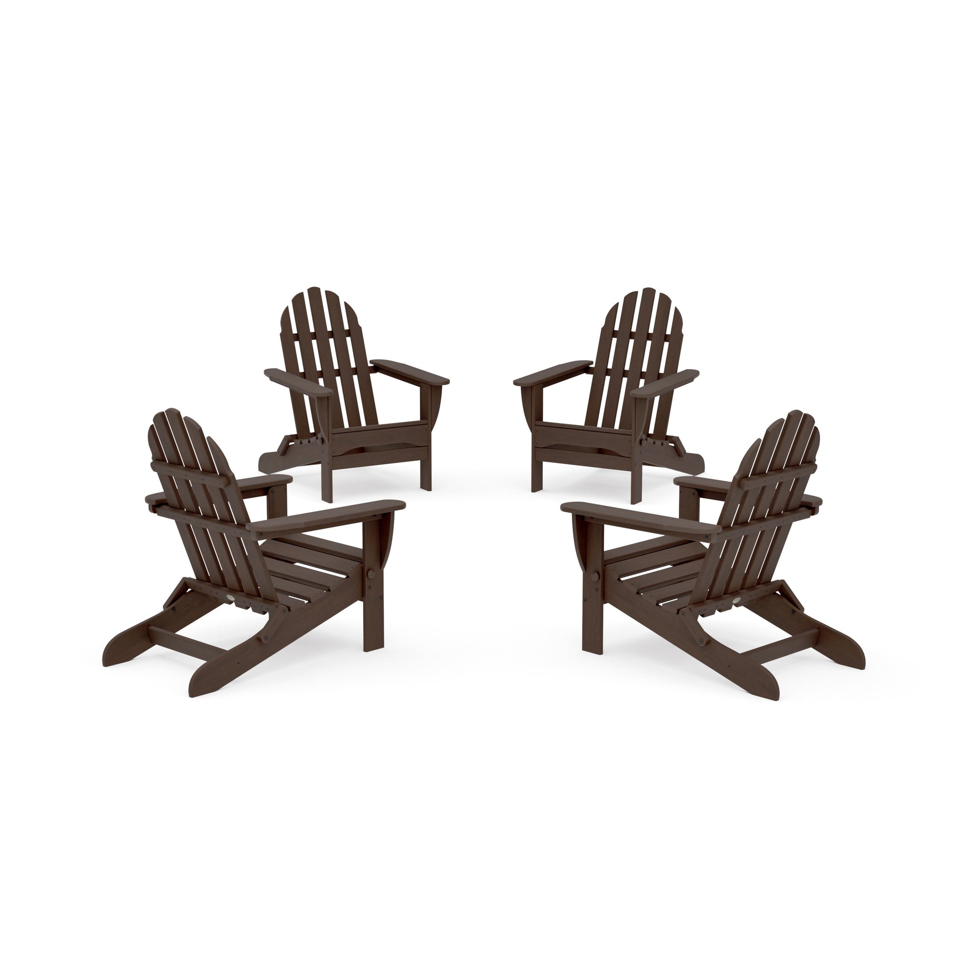 POLYWOOD 4-Piece Classic Folding Adirondack Conversation Set — Kona