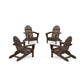 POLYWOOD 4-Piece Classic Folding Adirondack Conversation Set — Kona