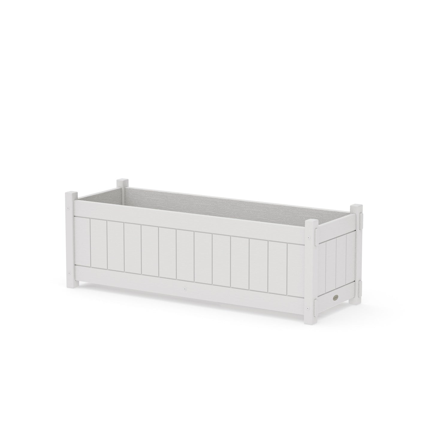 POLYWOOD Vineyard Rectangle Triple Planter Box — Vintage White
