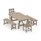 POLYWOOD Chippendale 5-Piece Rustic Farmhouse Dining Set With Benches — Vintage Sahara