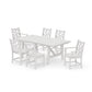 POLYWOOD Chippendale 7-Piece Rustic Farmhouse Dining Set — Vintage White