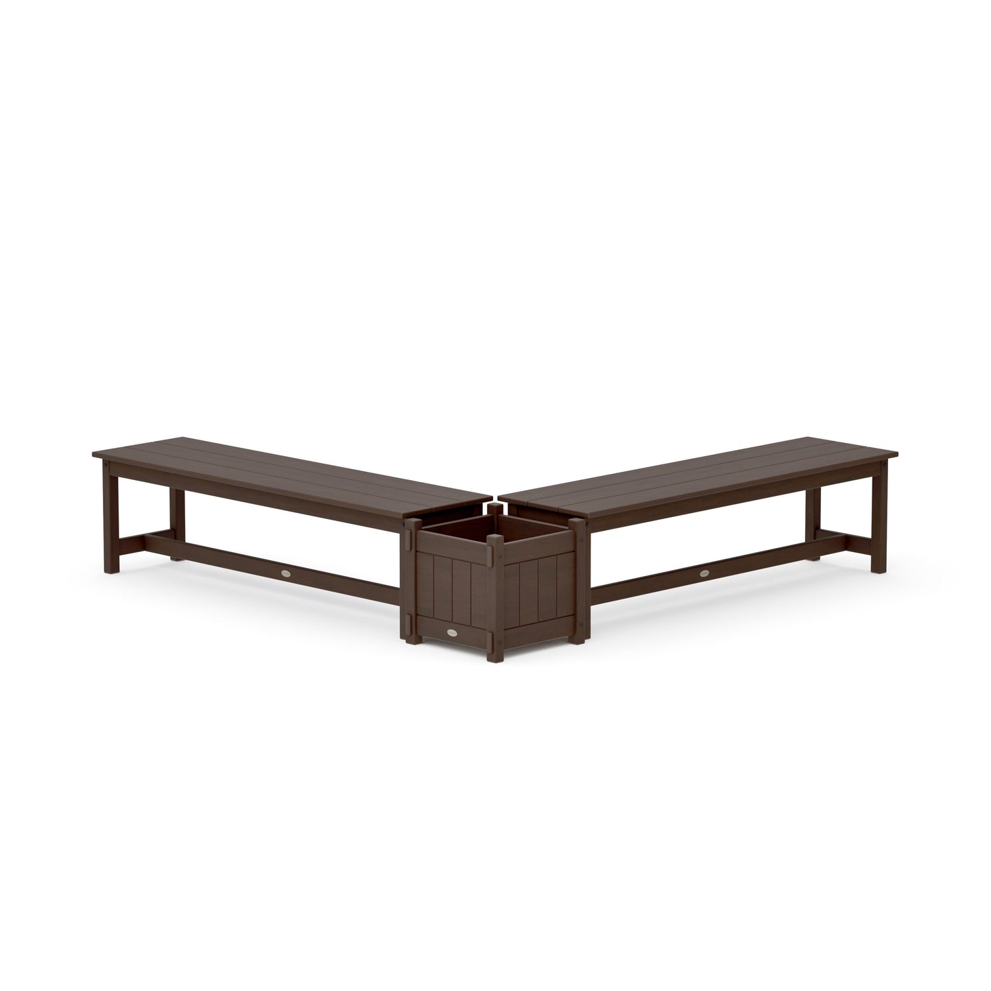 POLYWOOD 60" Vineyard L- Shaped Planter Bench Set — Kona