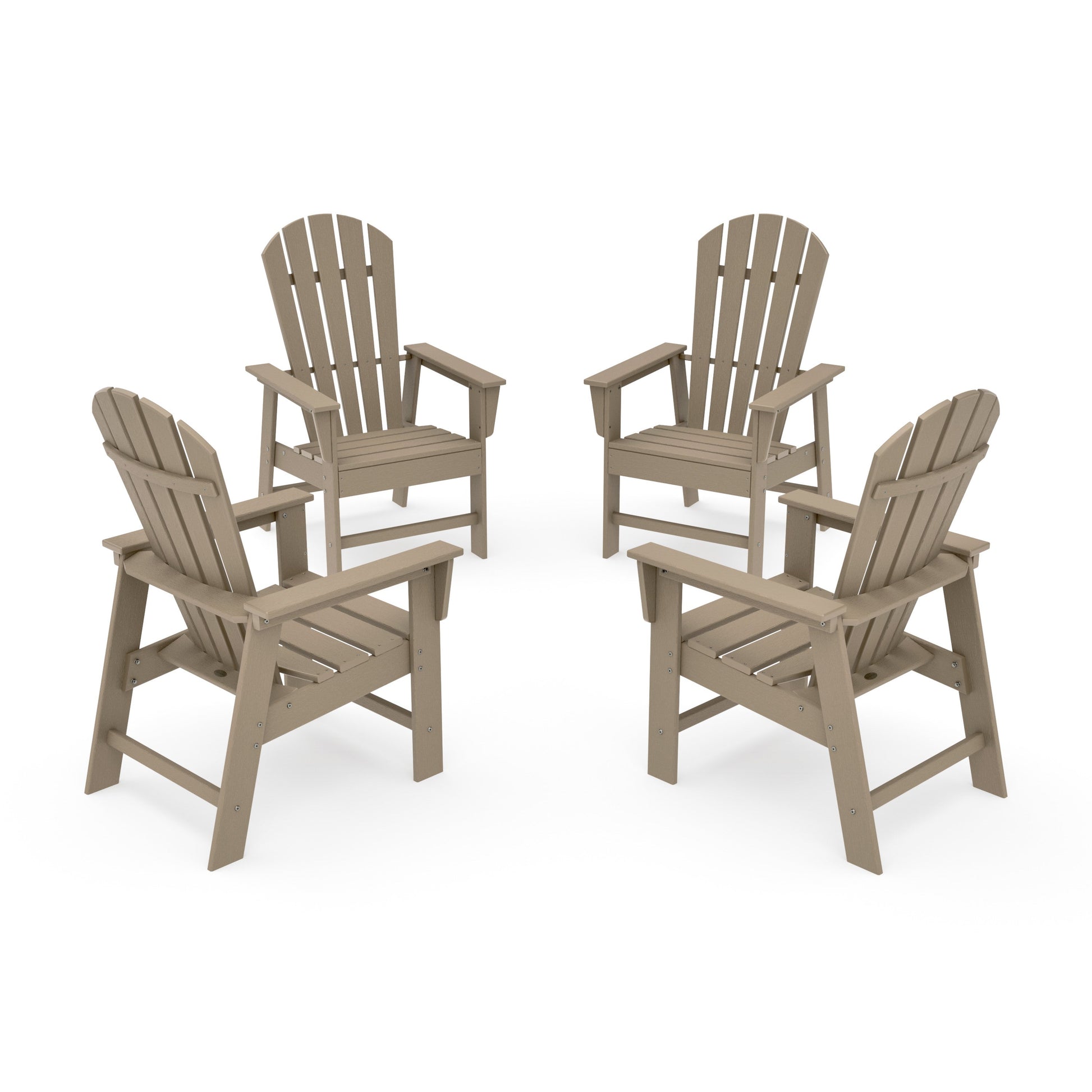 POLYWOOD 4-Piece South Beach Casual Chair Conversation Set — Vintage Sahara