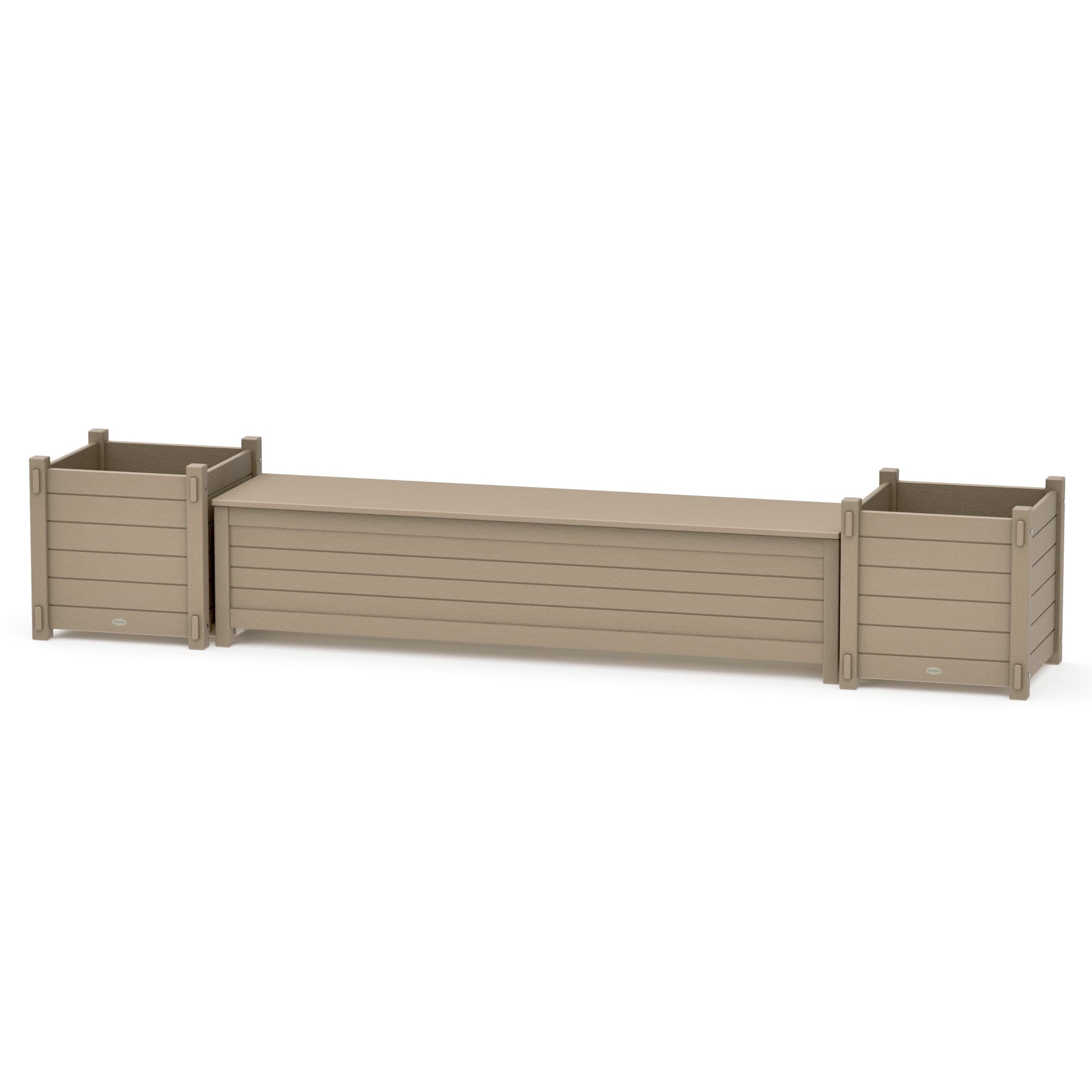 POLYWOOD 72" Nautical Straight Planter Storage Bench Set- Large — Vintage Sahara