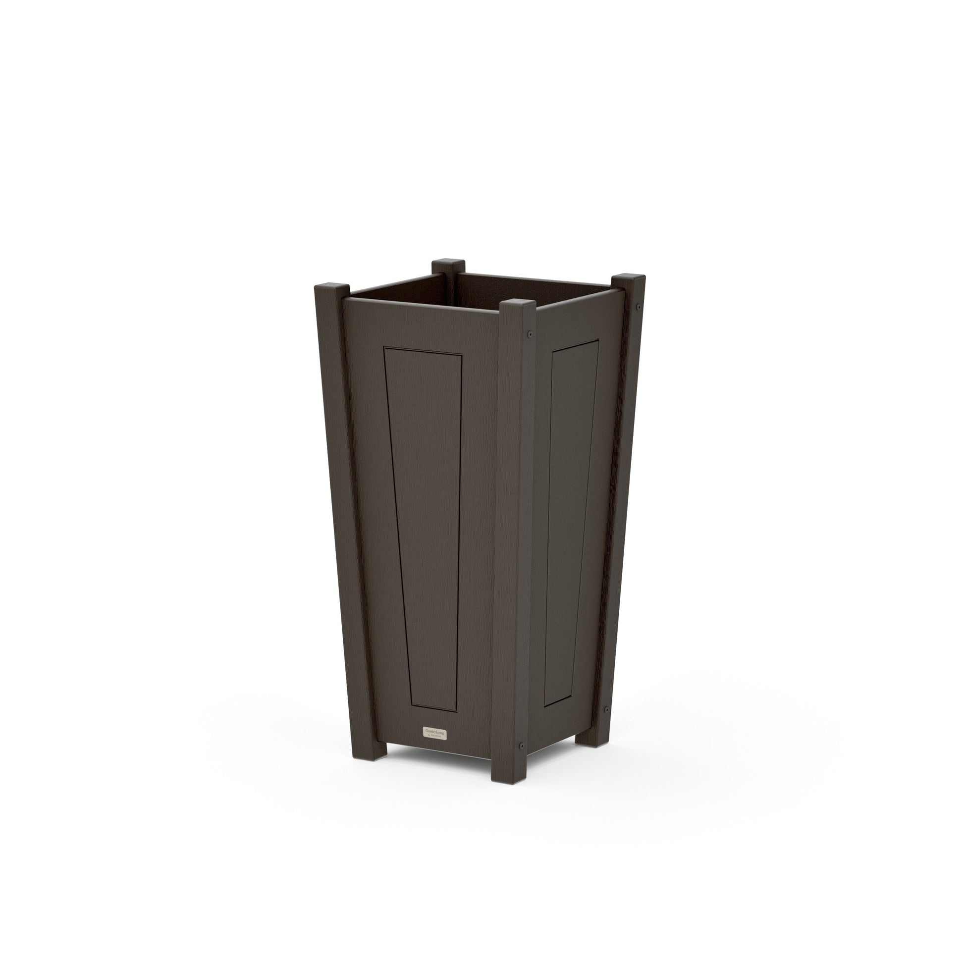 POLYWOOD Country Living Tapered Square Planter Box — Vintage Coffee