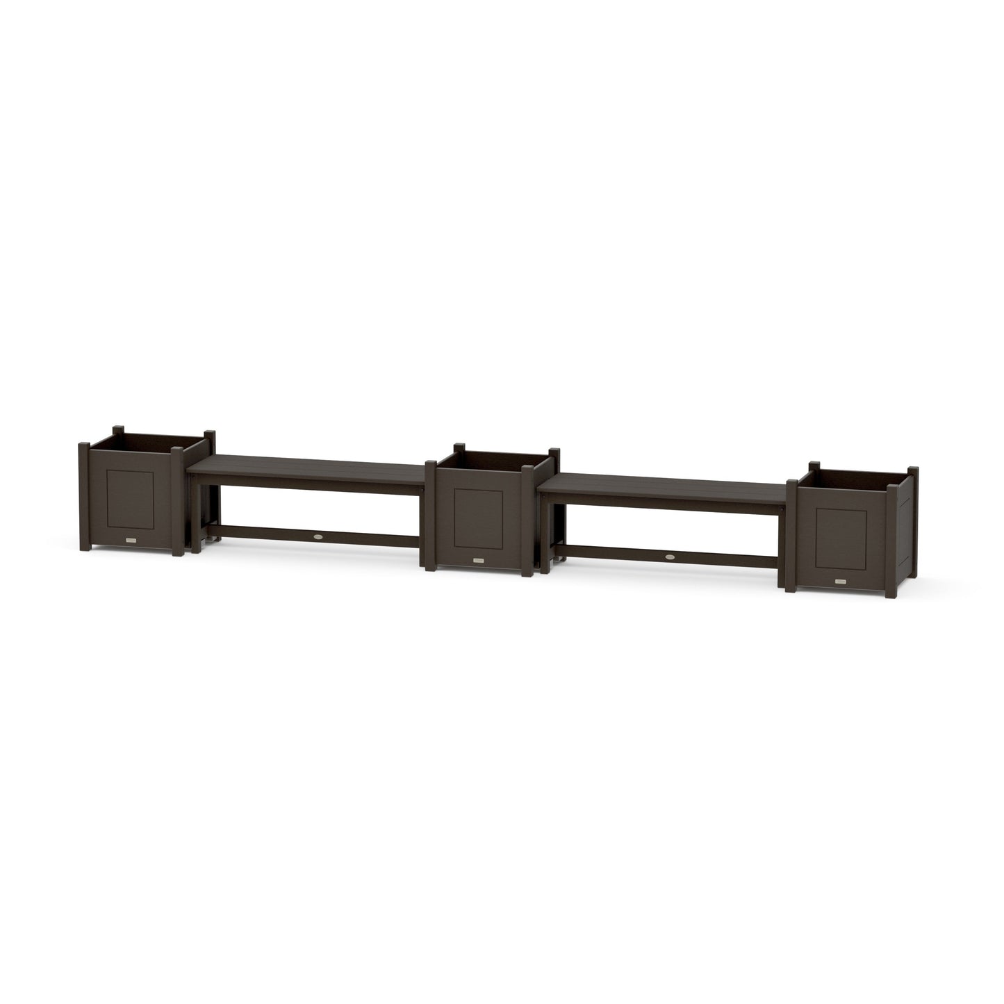 POLYWOOD 48" Country Living Straight Double Planter Bench Set - Large — Vintage Coffee