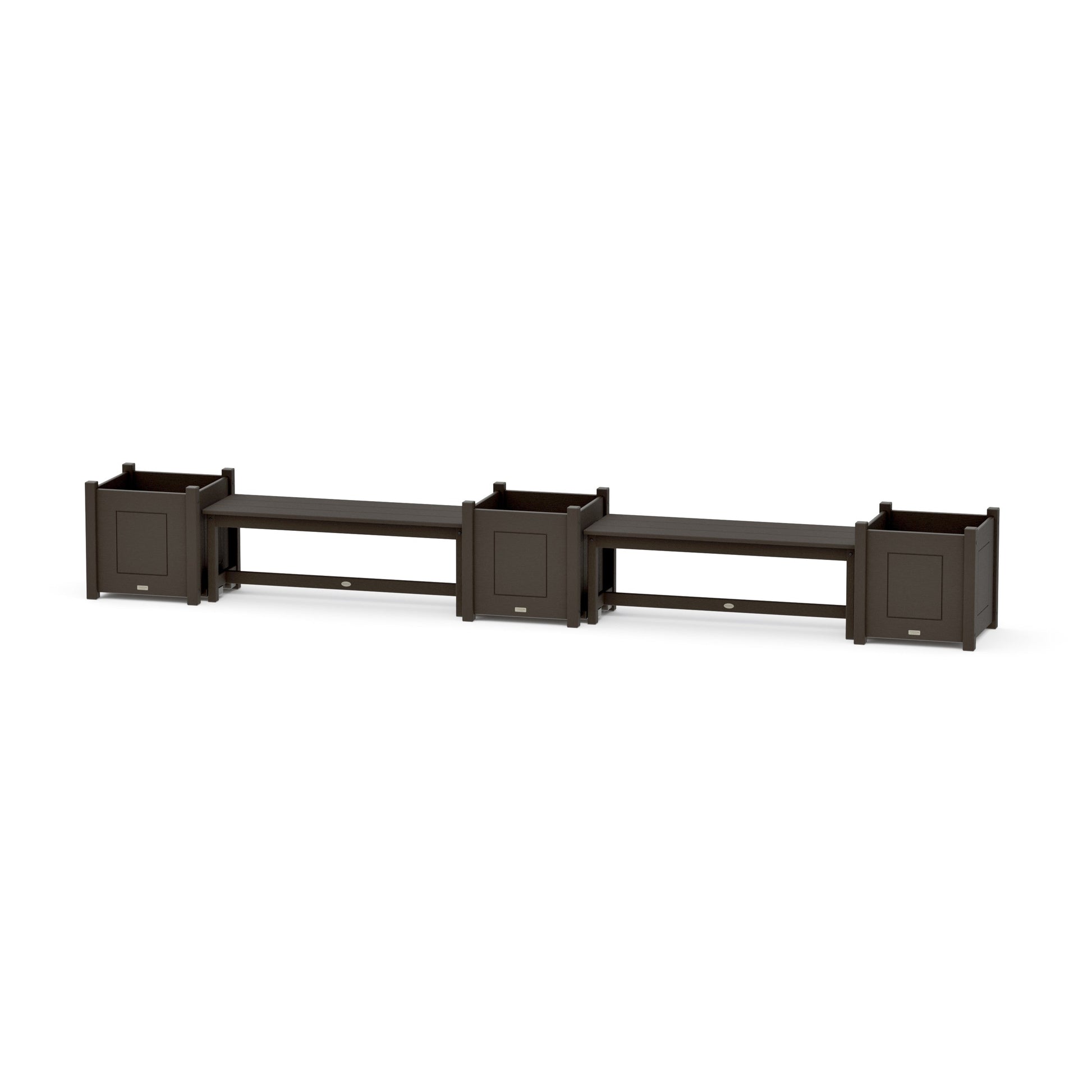 POLYWOOD 48" Country Living Straight Double Planter Bench Set - Large — Vintage Coffee