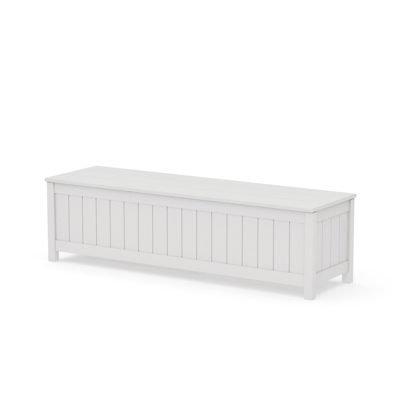 POLYWOOD Vineyard 60" Storage Bench — Vintage White