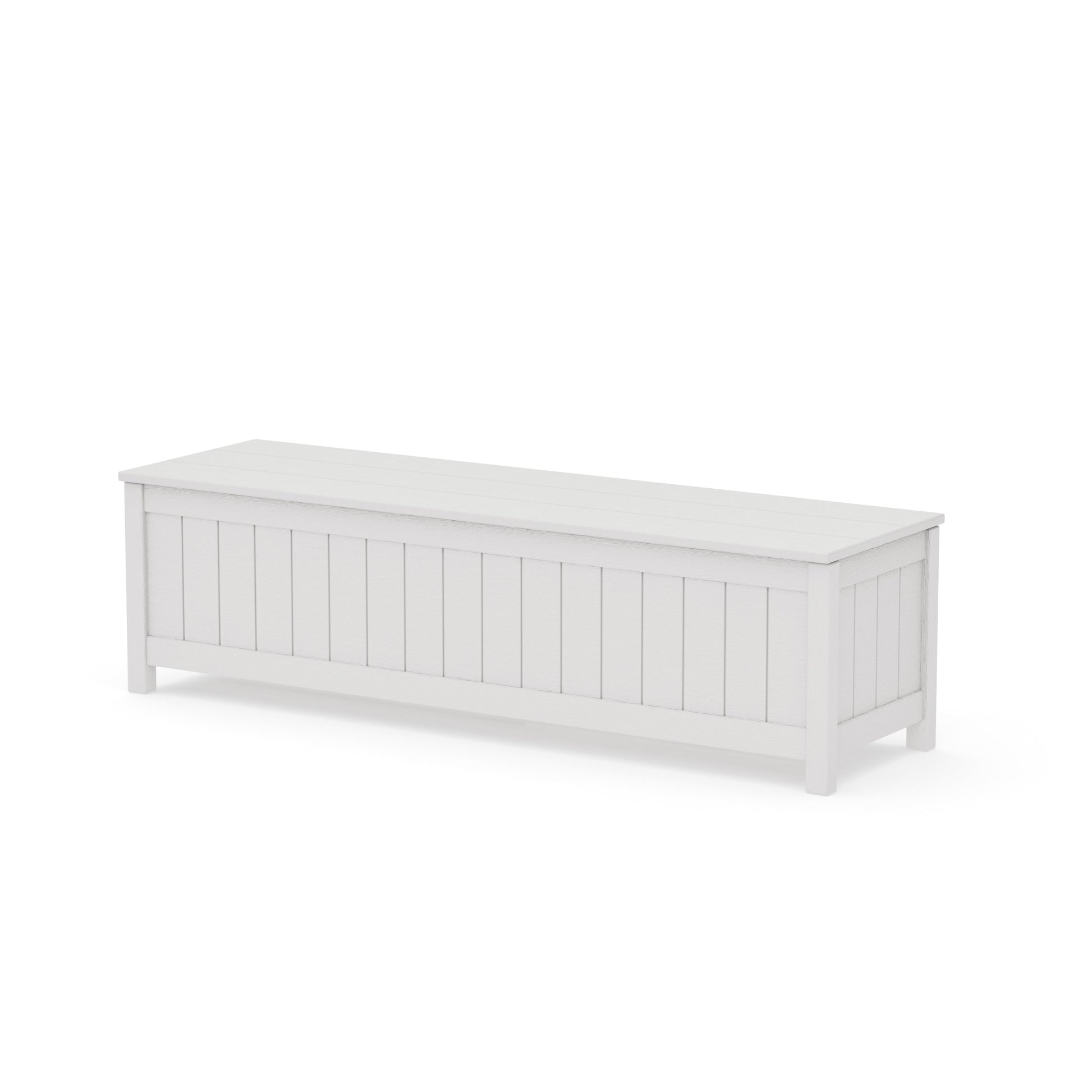 POLYWOOD Vineyard 60" Storage Bench — Vintage White
