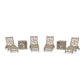 POLYWOOD Chippendale 6-Piece Chaise Set with Wheels and Umbrella Stand Accent Table — Vintage Sahara