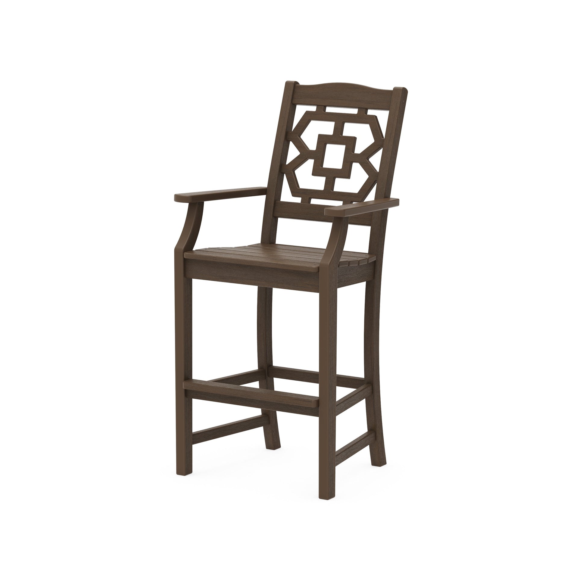 POLYWOOD Chinoiserie Bar Arm Chair — Kona
