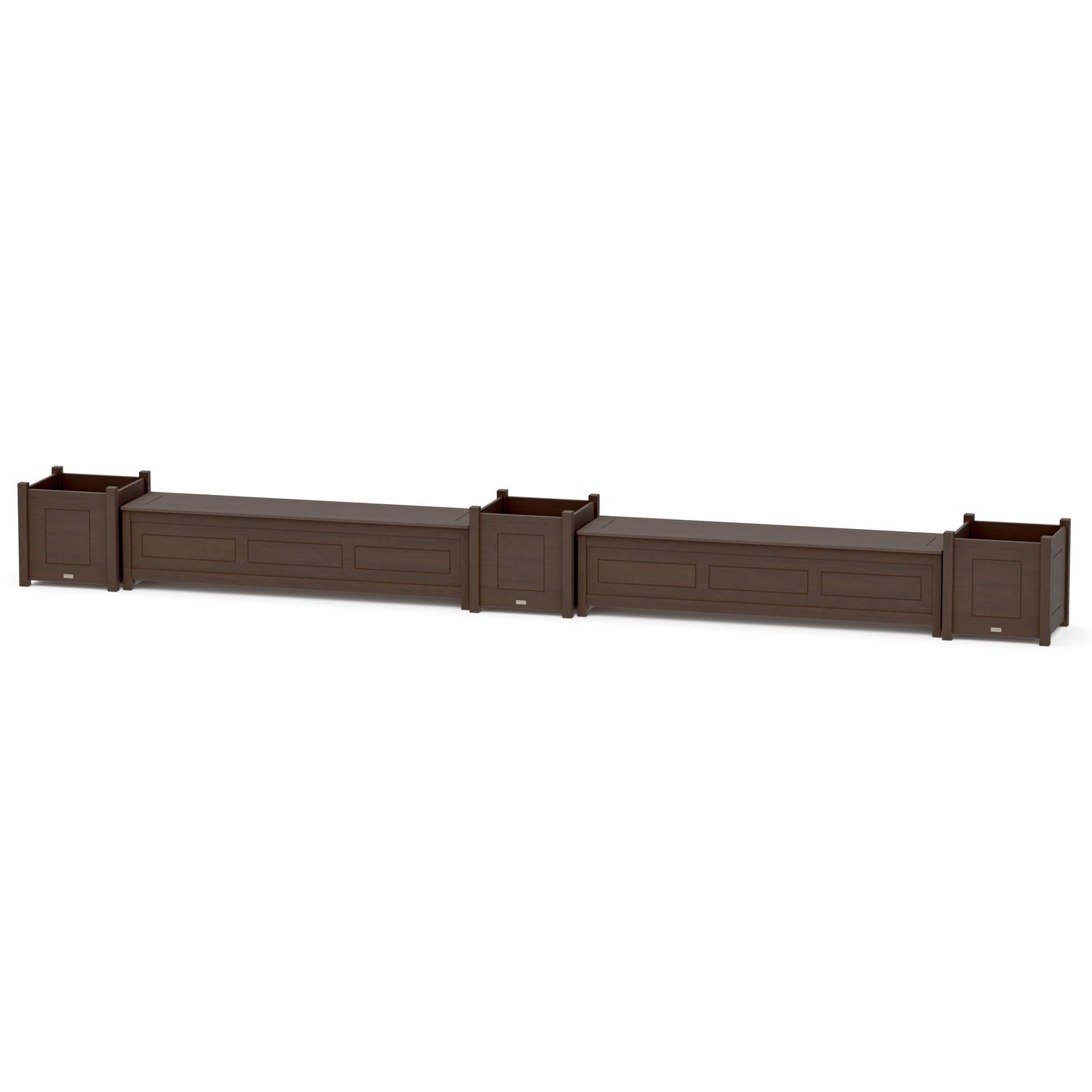 POLYWOOD 72" Country Living Straight Double Planter Storage Bench Set- Large — Kona