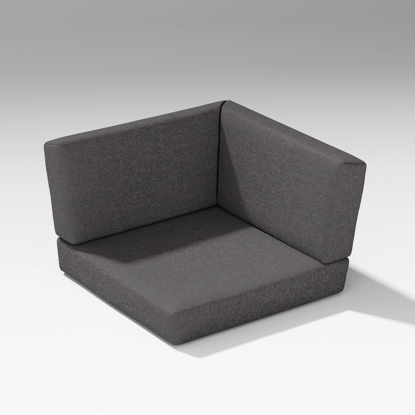 POLYWOOD Latitude Corner Seat Cushion — Ash Charcoal