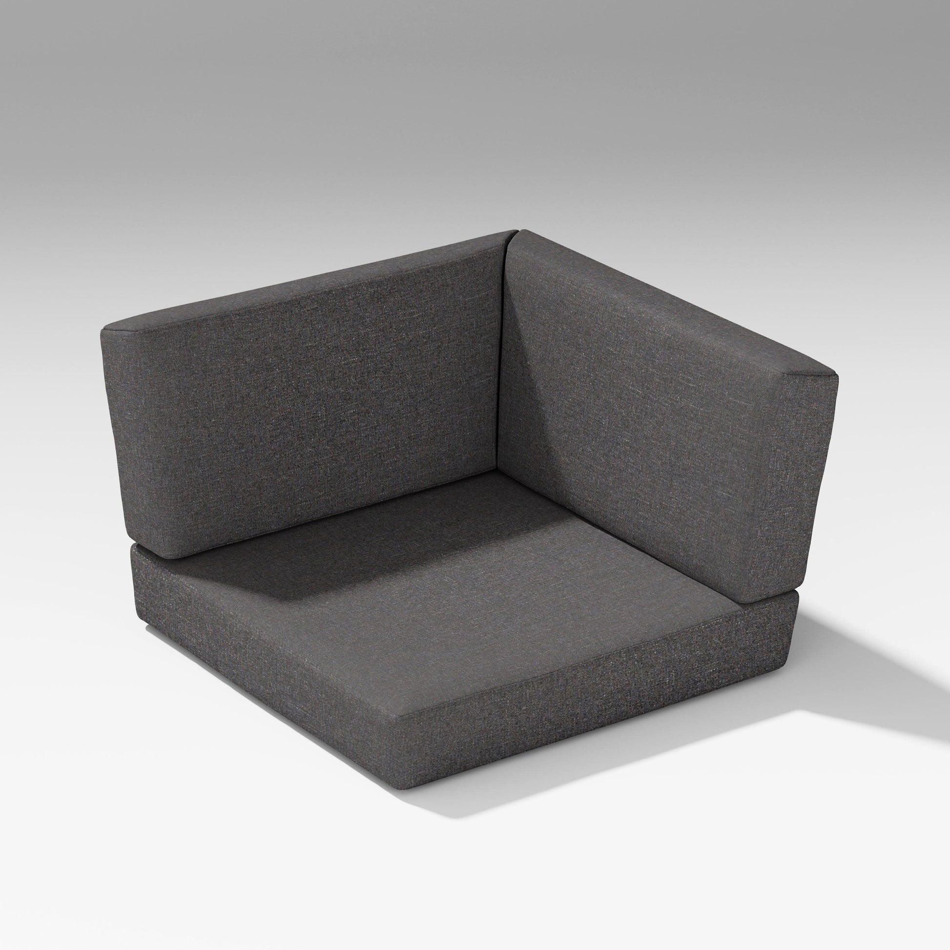 POLYWOOD Latitude Corner Seat Cushion — Ash Charcoal