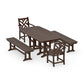 POLYWOOD Chippendale 5-Piece Dining Set with Benches — Kona