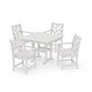 POLYWOOD Chippendale 5-Piece Farmhouse Dining Set — Vintage White