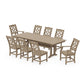 POLYWOOD Chinoiserie 9-Piece Farmhouse Dining Set with Trestle Legs — Vintage Sahara