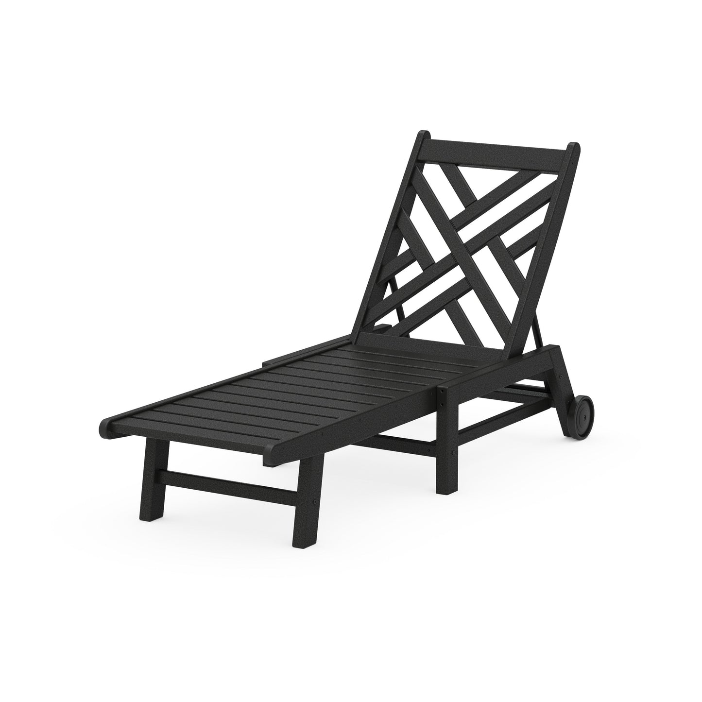 POLYWOOD Chippendale Chaise with Wheels — Black