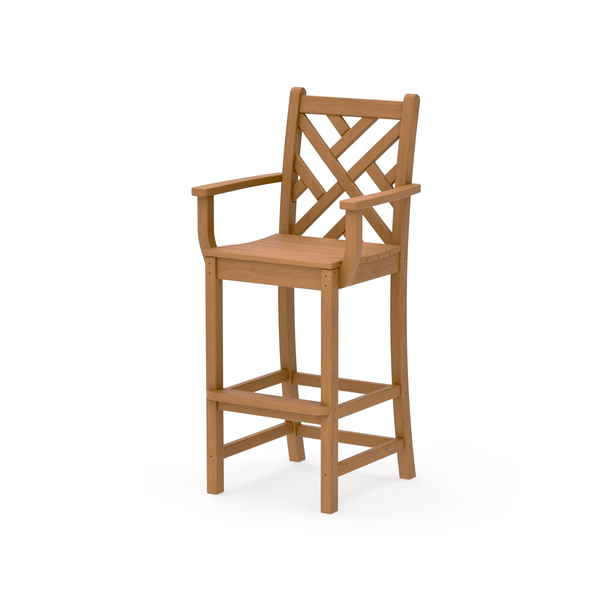 POLYWOOD Chippendale Bar Arm Chair — Natural