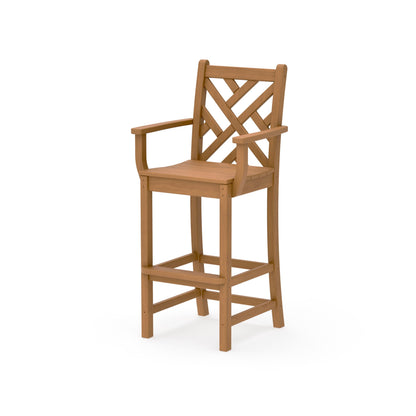 POLYWOOD Chippendale Bar Arm Chair — Natural