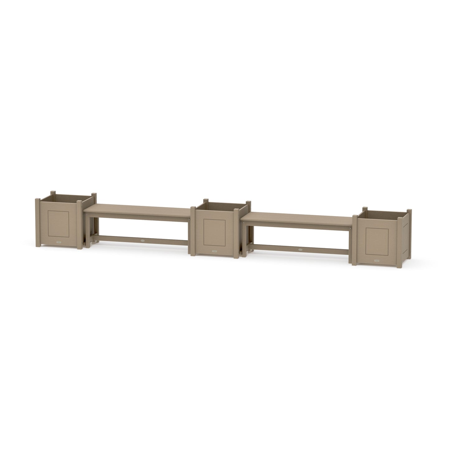 POLYWOOD 48" Country Living Straight Double Planter Bench Set - Large — Vintage Sahara