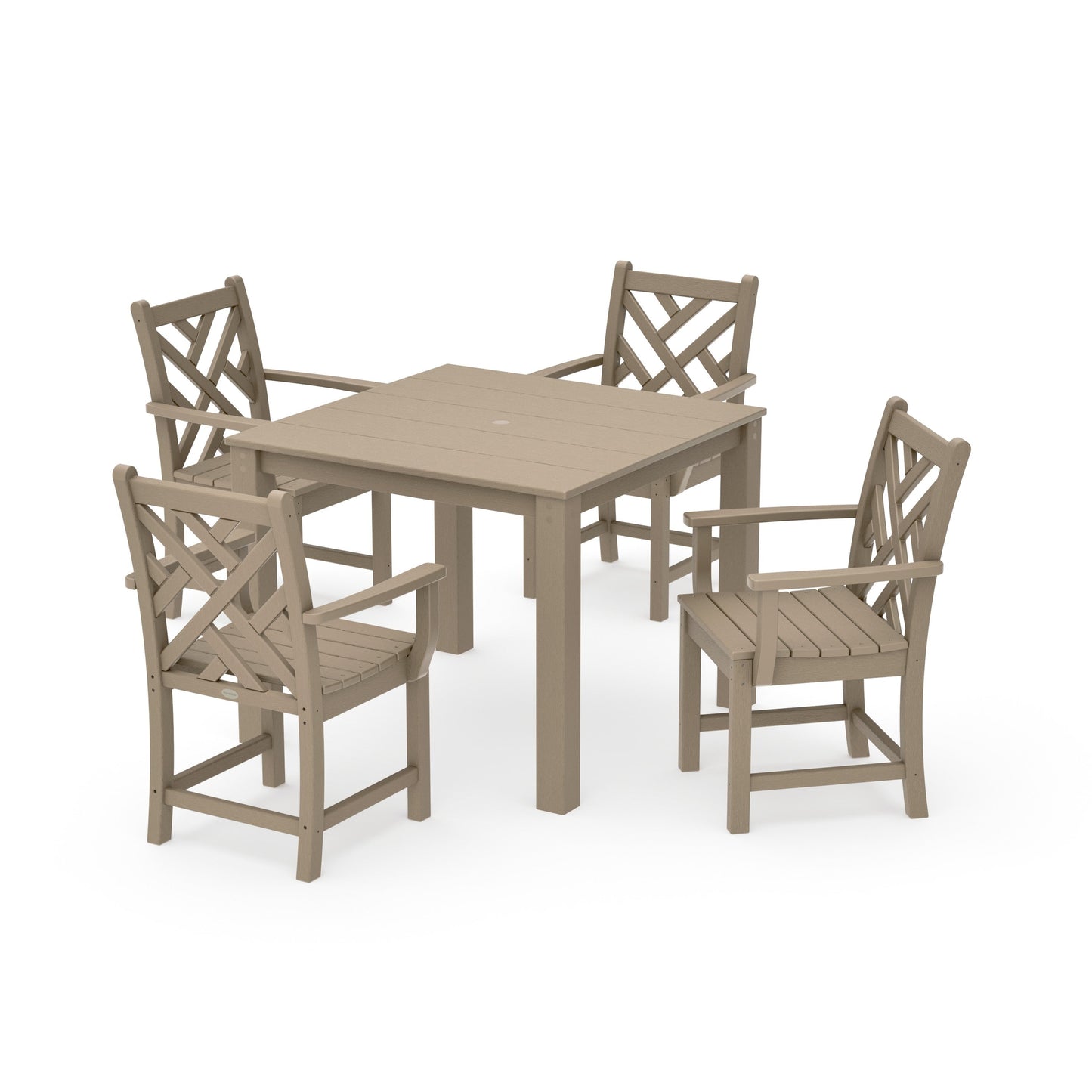 POLYWOOD Chippendale 5-Piece Parsons Dining Set — Vintage Sahara