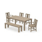 POLYWOOD Prairie 6-Piece Parsons Dining Set with Bench — Vintage Sahara