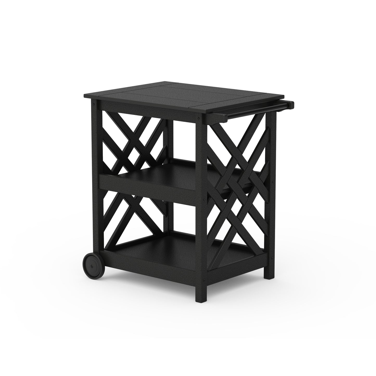 POLYWOOD Wovendale Bar Cart — Black