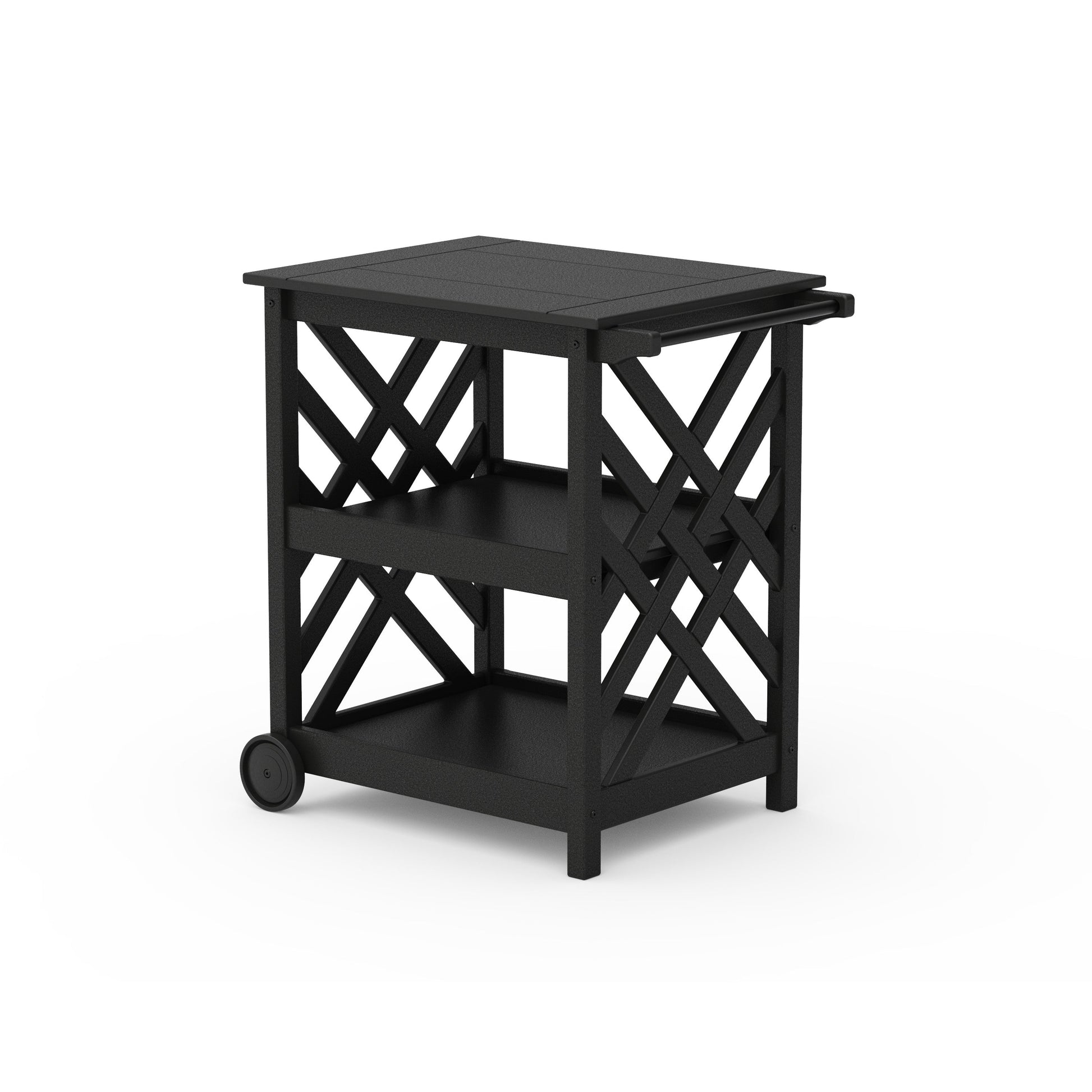 POLYWOOD Wovendale Bar Cart — Black