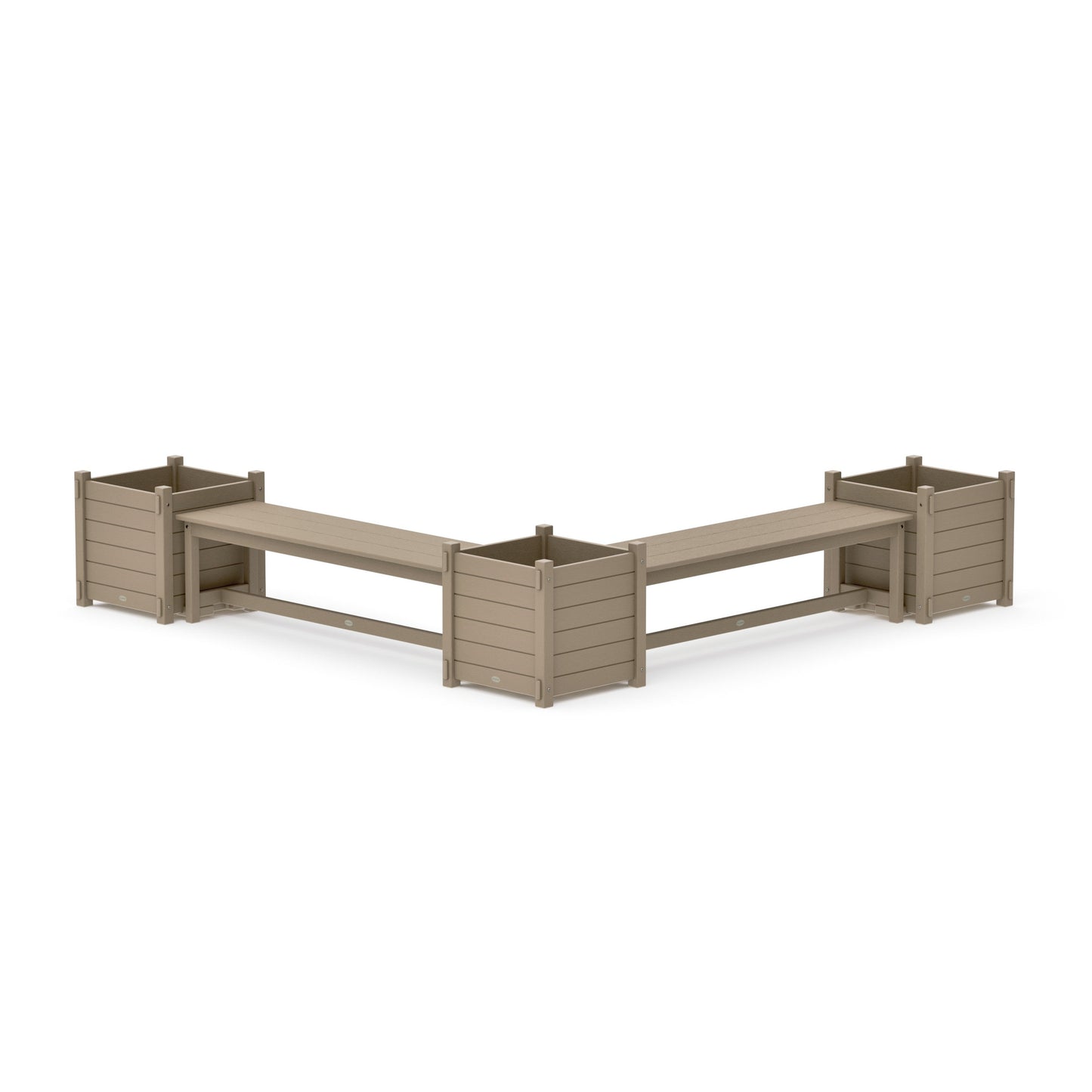 POLYWOOD 60" Nautical L- Shaped Planter Bench Corner Set - Large — Vintage Sahara